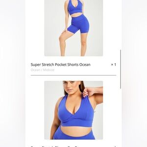 SUPER STRETCH pocket shorts and plunge bra combo